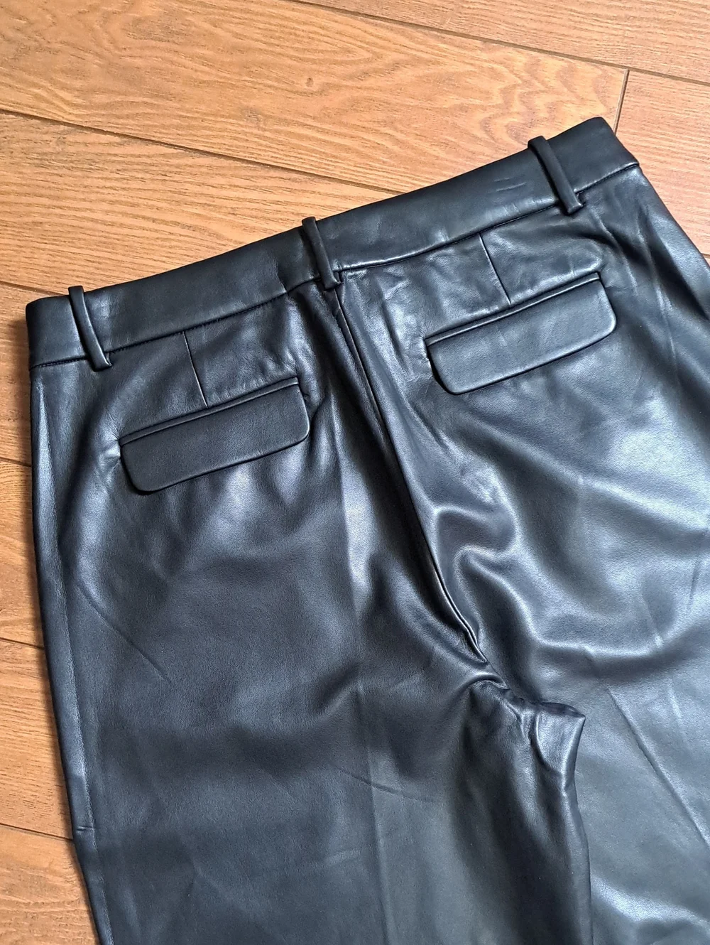 J.Crew Black Faux Leather Wide Leg Pants High Rise NWOT 12
